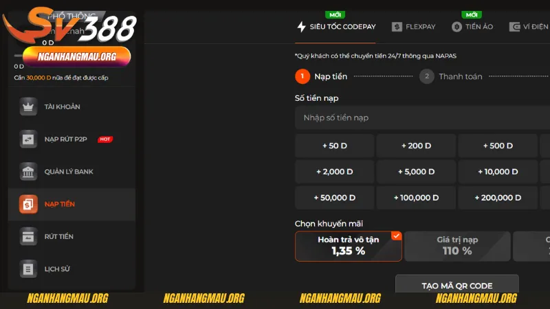 Hướng dẫn cách nạp tiền SV388 dễ hiểu nhất hiện nay