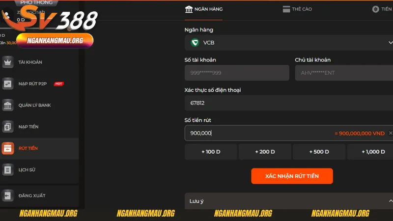 Hướng dẫn cách rút tiền SV388 cực kỳ đơn giản cho tân thủ